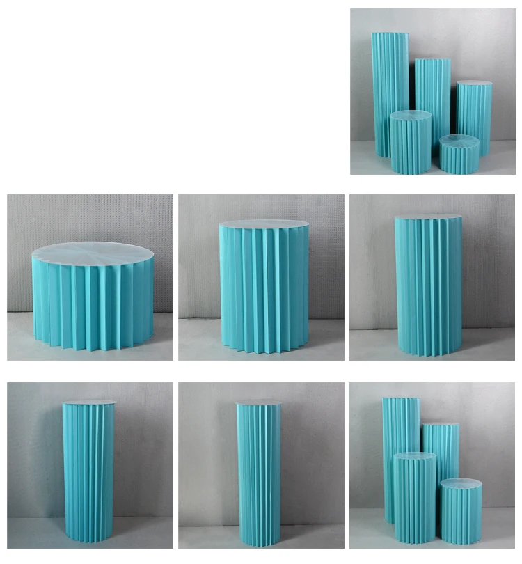 JAROWN Wedding Props Stage Multicolor Origami Round Pillar Three Piece Shopping Mall Decor Home Birthday Party Arrangement Decor (16)