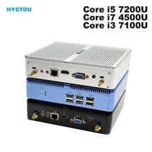 Hystou дешевые i7 Мини ПК 4010Y 4500U 4K Ультра HD Core i5 7200U 3D Blu Ray Безвентиляторный Компьютер Windows 10 Linux небольшой формы ПК DDR3