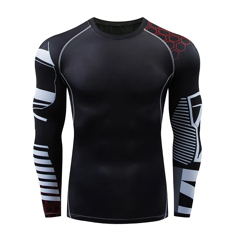 Men's Sports Fitness Tights Long-sleeved T-shirt Breathable And Quick-drying Running Basketball Training Clothes Sportswear Men's Sports Fitness Tights Long-sleeved T-shirt Breathable And Quick-drying Running Basketball Training Clothes Sportswear