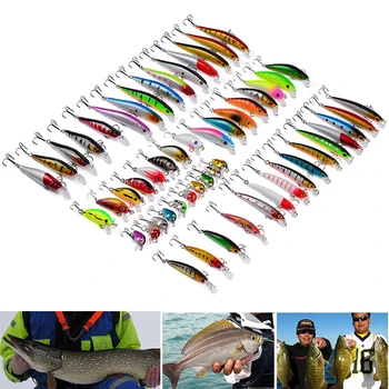 

Outdoor Fishing Lures Equipment Bait Tool Supply Kit Set 56pcs Saltwater