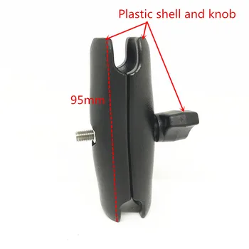 

95mm Length 1 inch Ball Head Mount Double Socket Arm Holder for Gopro Ram Mount Motorcycle Handlebar Rearview Mirror Base