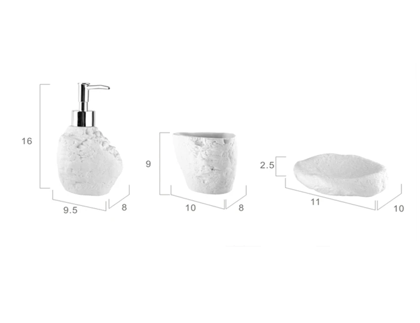 Набор для ванной из 4 предметов в скандинавском стиле, набор для ванной комнаты из песчаника