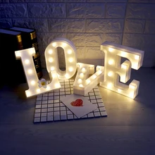 

Warm White LED Letter Sign Alphabet Light Indoor Wall Table Home Wedding Decoration Light Up Beautiful Night Light