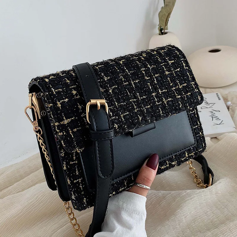 

Small Simple Woolen Chain Single Shoulder Satchel Tide