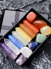  Natural Stone Crystal Gemstone Chakras Healing Quartz Mineral Ornament Home Decoration High Quality Gifts Box 14/10/8/7 PCS/Set 