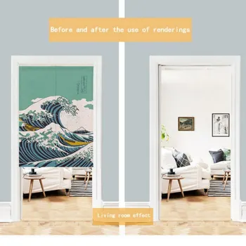 

Japanese Style Doorway Curtain Cotton And Linen Printed Hanging Tapestry For Home Decoration zh1