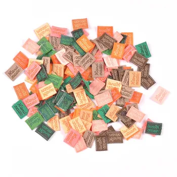 

100Pcs Handmade Clothing Labels Embossed Tags DIY Flag Labels For Garment Sewing socks Accessories cp2393