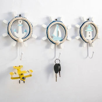 

Creative Ocean Hook & Rails Kitchen Bathroom Hook Wall Sticky Mount Hanger Rack Home Decoration Ornaments Anchor Lighthouse Gift