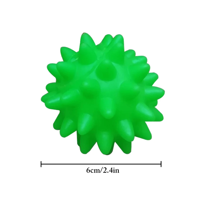 Random Color Dog Spiky Ball Toy Interactive Squeaky Toy Dog Play Ball