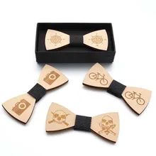 Цветочный деревянный галстук-бабочка для мужчин эластичная лента галстук-бабочка Свадебная вечеринка деревянная Бабочка рубашка клетчатый галстук-бабочка тонкий галстук