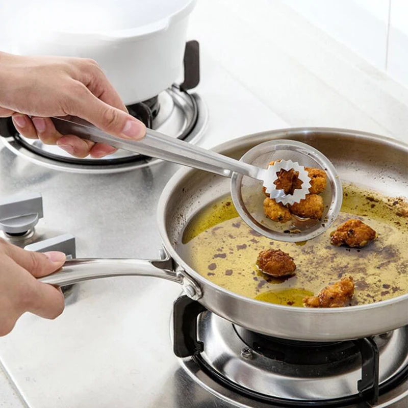 Нержавеющая еда зажимы фритюрница ситечко жареная сетка дуршлаг масло слив кухонные принадлежности