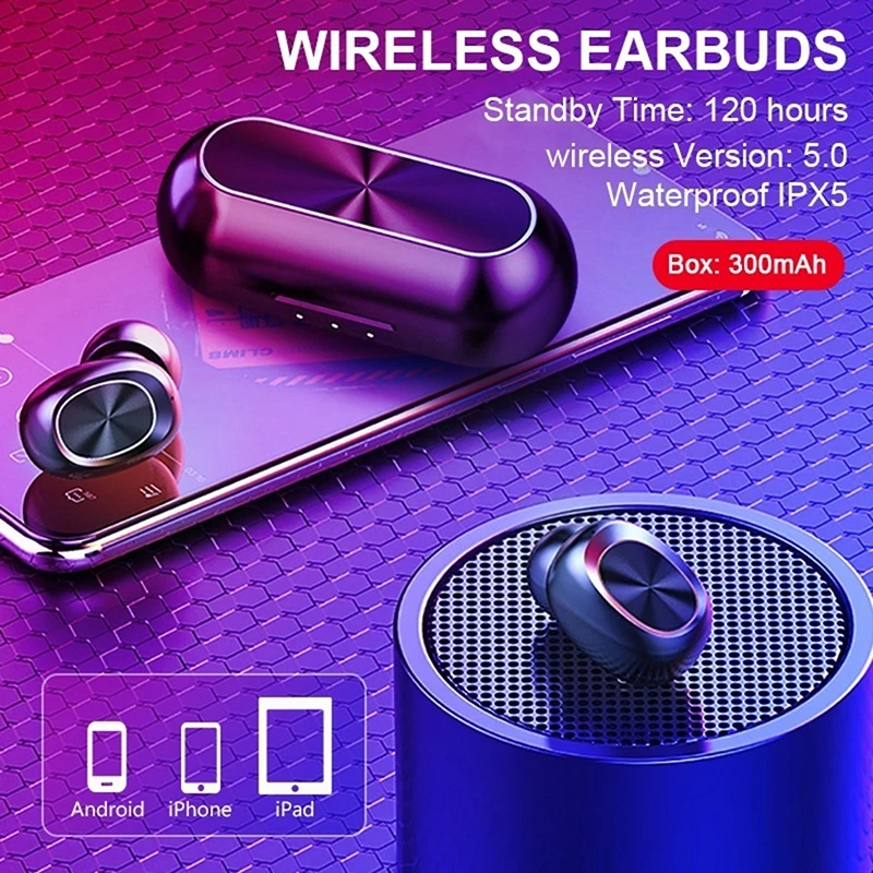 B5 TWS Fingerprint Touch Headset Bluetooth HiFi Wireless Earphones With Microphones Noise Cancelling Gaming Earpiece Earplugs