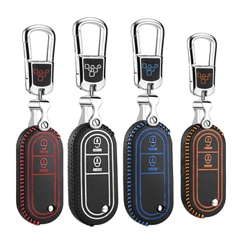 

luckeasy Car Key Cover for Morris Garages MG3 2017 2014 2013 2011 3SW 2015 ATM Genuine Leather wallet holder remote car key2p