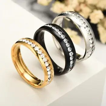

Couple Diamond Ring Inside And Outside Arc Points Full Drill Rings Men Women Fashion Simple Unique Wedding Engagement Jewelry