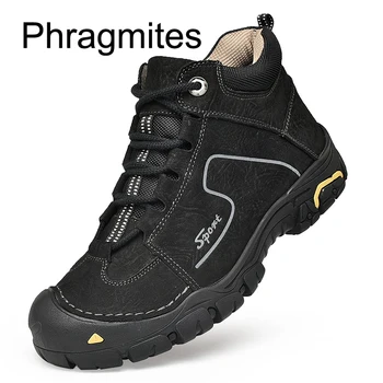

Phragmites Winter Warm Snow Boots Fashion Outdoor Working Boots Waterproof Leather Sneakers Outdoor Male Hiking Boots Work