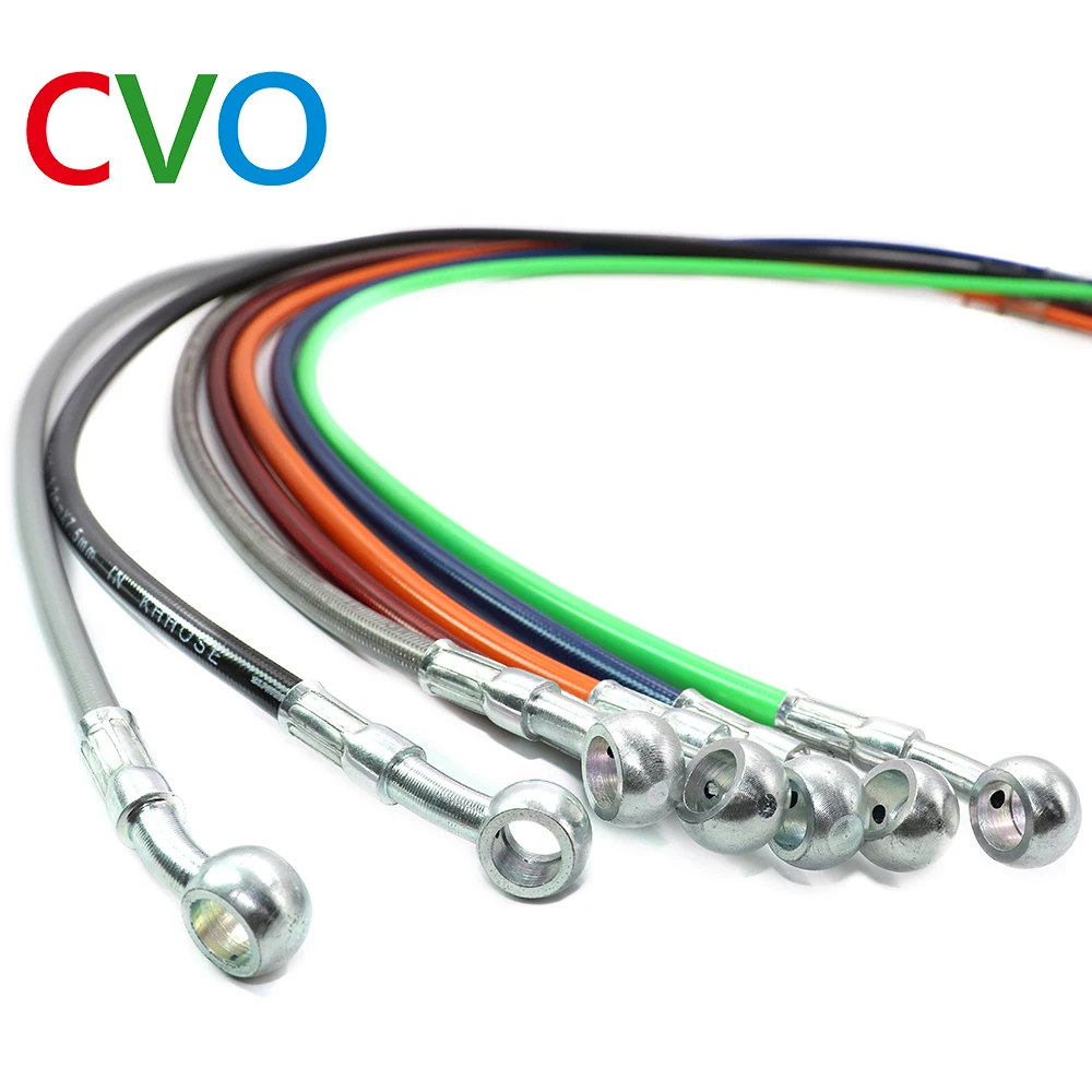 Motorcycle Dirt Bike Braided Brake Hose Line Steel Brake cable Hydraulic Banjo pipe 400mm-2200mm for motorcycle Universal Racing motorcycle brake hose