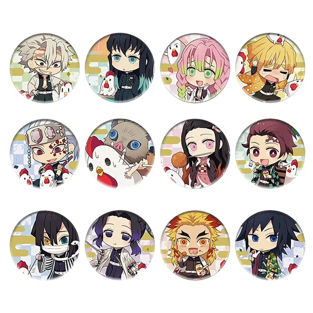 1 Set Anime Demon Slayer Peripheral Cartoon Round Character Avatar Badge Accessories Gift