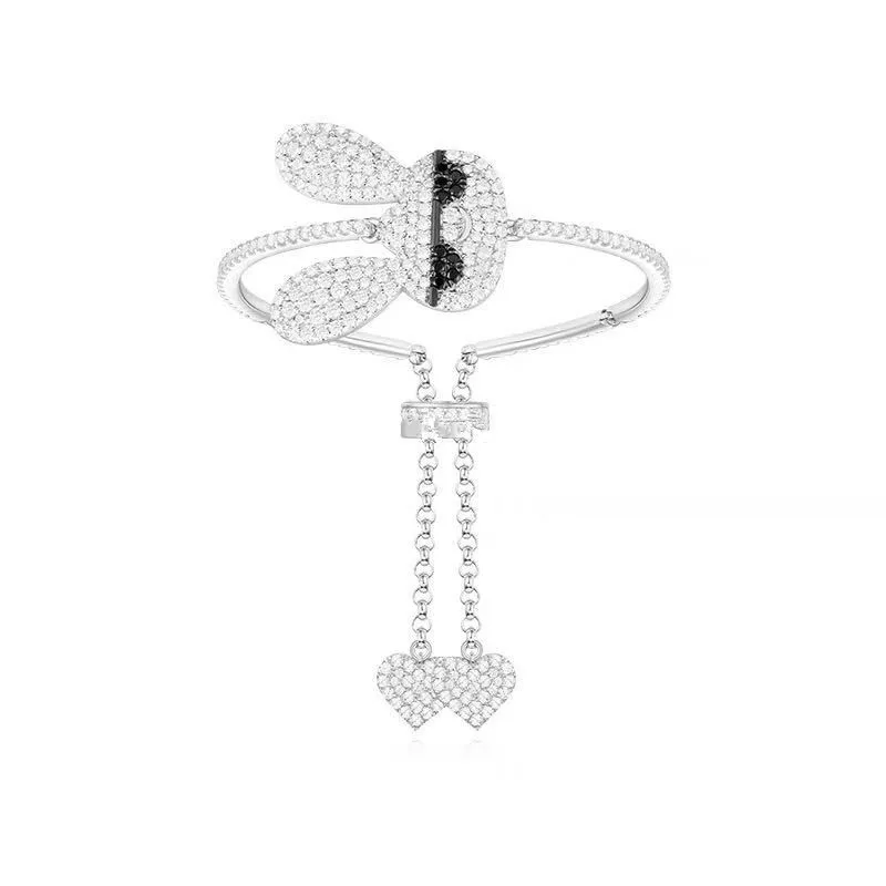 Ювелирные изделия из стерлингового серебра 925 пробы, браслет с милым Кроликом, два небольших очаровательный браслет, коллекция Yao Chen, Франция, monaco, ювелирные изделия