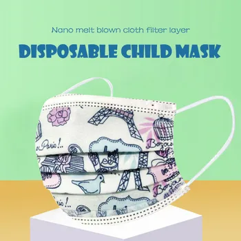 

Kids Children's Baby Mask Disposable Face Mask Cartoon 3Ply Ear Loop Masks 50pcs Breathable Protection Printing Face Mouth Mask