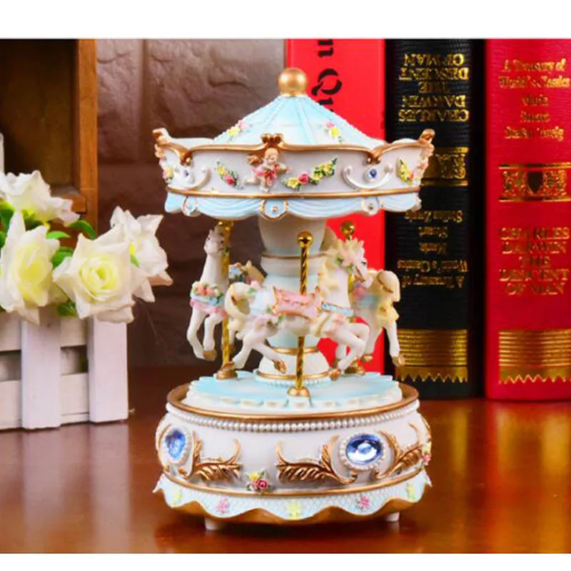 Music Box for Girls, Musical Box, Carrousel, Hand Move, Creative Gift Present, Princess Love,