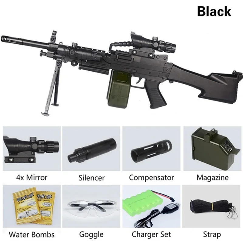 M249 водяной пистолет для детей рождественские подарки Безопасный/веселый детский игрушечный водяной пистолет винтовка CS стрельба игры Электрический пистолет