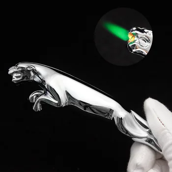 

Butane Gas Lighter Inflatable Green Flame Cigarette Lighter Leopard Shape Windproof Lighters Smoking Accessories Gadgets for Men