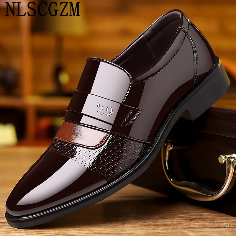 

Loafers Men Dress Shoes Italian Slip on Shoes Men Patent Leather Shoes for Men Office 2023 Zapatos De Vestir De Los Hombres