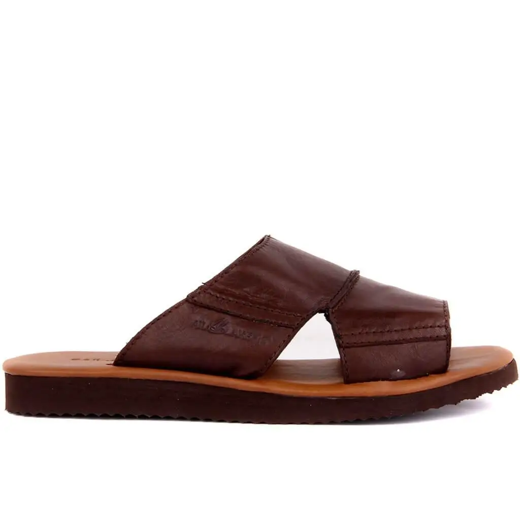 

Sail Lakers-Brown Leather Men 'S Outdoor Slipper