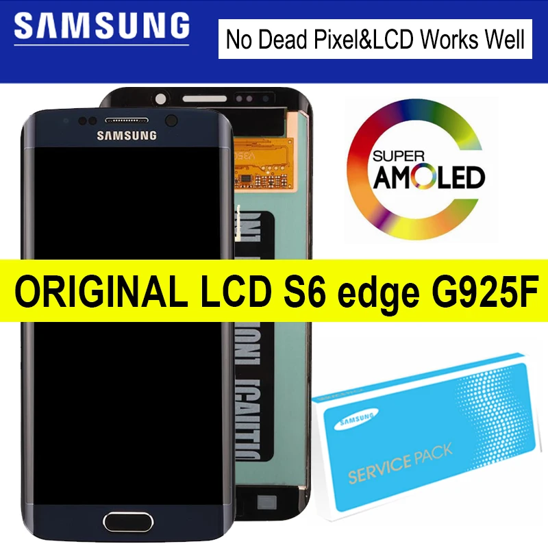 Дисплей Super AMOLED для SAMSUNG Galaxy S6 edge ЖК-дисплей с рамкой голубой/золотой/белый