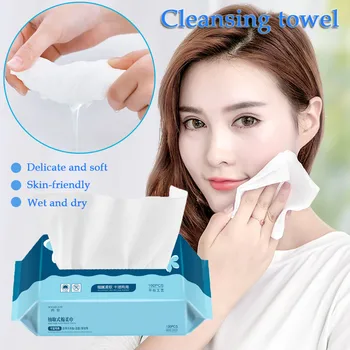 

100 Pumped Plain Weave Towels Facial Beauty Wet and Dry Cleaning Disposable Soft Toilet Tissue Paper Family Daily Use