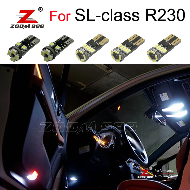 17ピースxエラーフリーledインテリアドームライトランプキットパッケージ用メルセデスベンツslクラスr230 Sl500 Sl600 Sl55 Amg 2002 2011 Error Free Led Interiordome Light Aliexpress