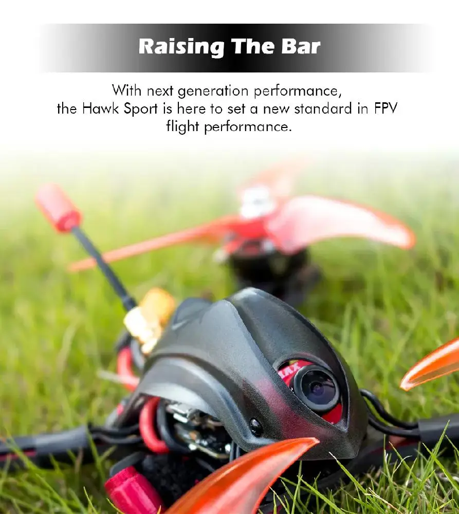 EMAX Hawk Sport 5 дюймов 4S/6S FPV гоночный Дрон BNF/PNP F405 FC 35A Blheli_32 ESC ECO2207 1700KV/2400KV CADDX F2 25-200mW VTX