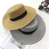 Ladies Sun Fedora Hats Small Bee Shiny Straw Hat European American Retro Gold Braided Female Sunshade Flat Sequins Hat 2
