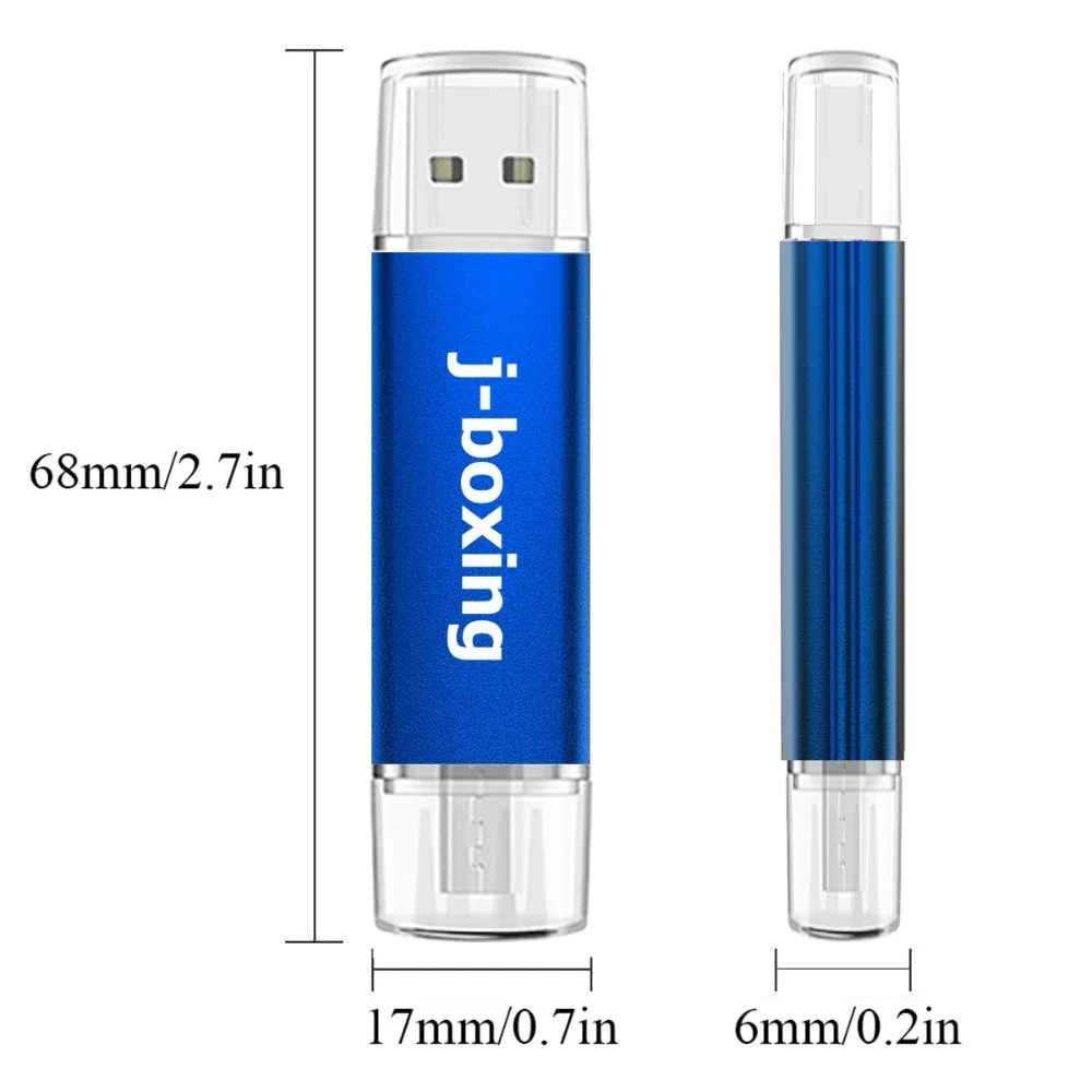 J-boxing OTG Micro USB флэш-накопитель 16 Гб флешки двойной порт USB 2,0 карта памяти для Android смартфон ПК Macbook планшет синий