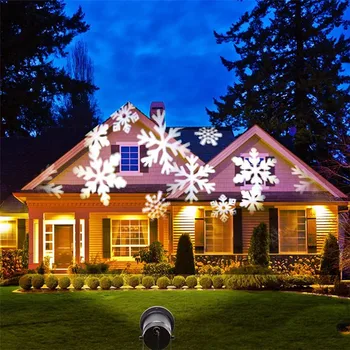 

Outdoor Waterproof LED Christmas Snowflake Projector Lamp Spotlight Birthday Halloween Wedding Projector Lights Party Decoration