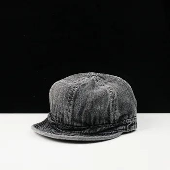 

American retro couple short brim flip cornice soft brim cap men comfortable baseball hat female