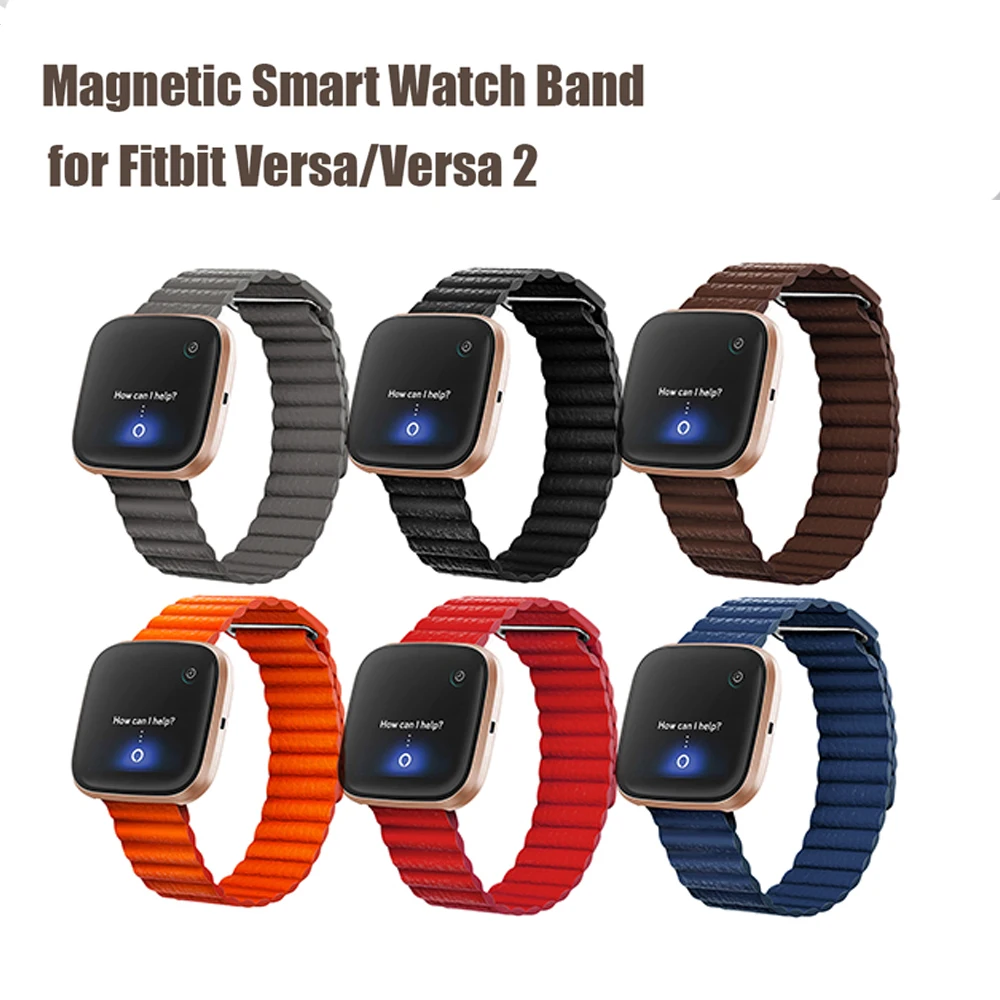 

For Fitbit Versa/Versa 2 Band Replacement Accessory Leather Magnetic Watch Strap for Fitbit Versa 2 Bracelet