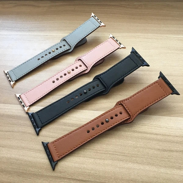 Ремешок для часов ремешок из натуральной кожи apple watch 5 4 42 38 мм iwatch 44 40 3/2/1|Ремешки