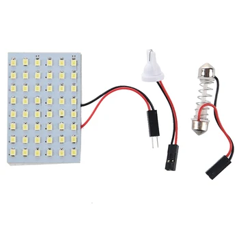 

5 x 48 White SMD LED panel 12V + T10 / BA9S Festoon base + module from 29 to 42 mm
