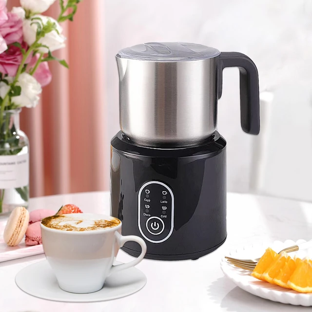 110V Milk Frother, Milk Foam Maker Stainless Steel Cold and Hot Black  Automatic Steamer Warmer for Hot Chocolate Office Gadgets - AliExpress