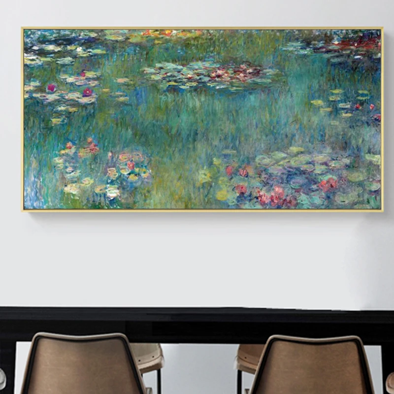 

Claude Monet Water Lotus Canvas Paintings Reproduction Impressionist Art Posters and Print Wall Pictures for Home Decoration