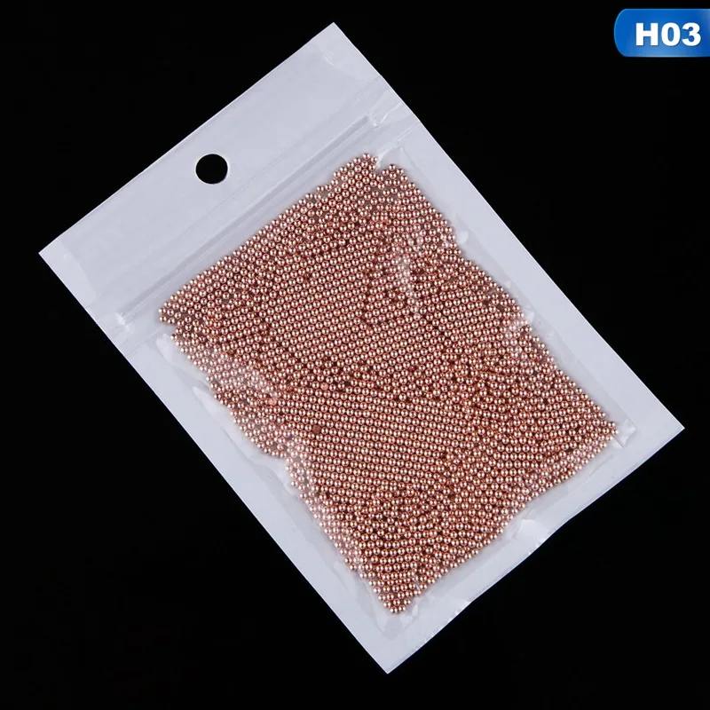 0.8mm-3mm 3d Metal Micro Beads Stainless Steel Nails Art Caviar Beads For Nail Gold Silver Nail Beads Decorations Studs