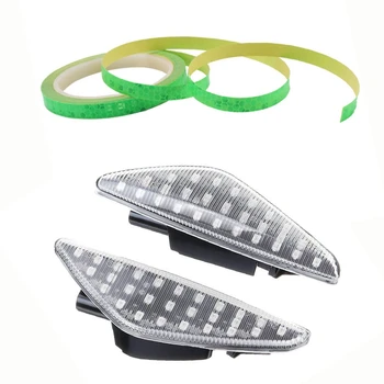

1 Roll Reflective Stickers Adhesive Tape Bike Stickers Green & 2 Pcs Car LED Dynamic Side Mark Turn Signal Light for BMW