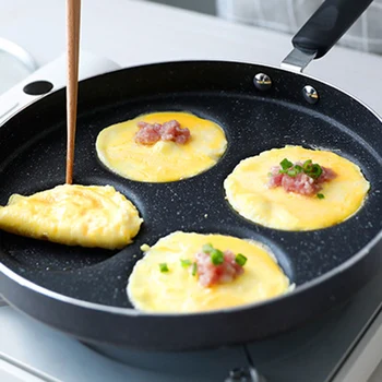 

Mini Nonstick Fried Pan Four-hole Portable for Pancakes Breakfast Omelette Kitchen YE-Hot