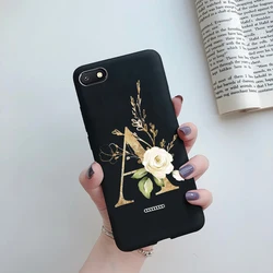 Chic Silicone Cute Letters Phone Case - Soft Protective Cover for Redmi 6 (Black-A)