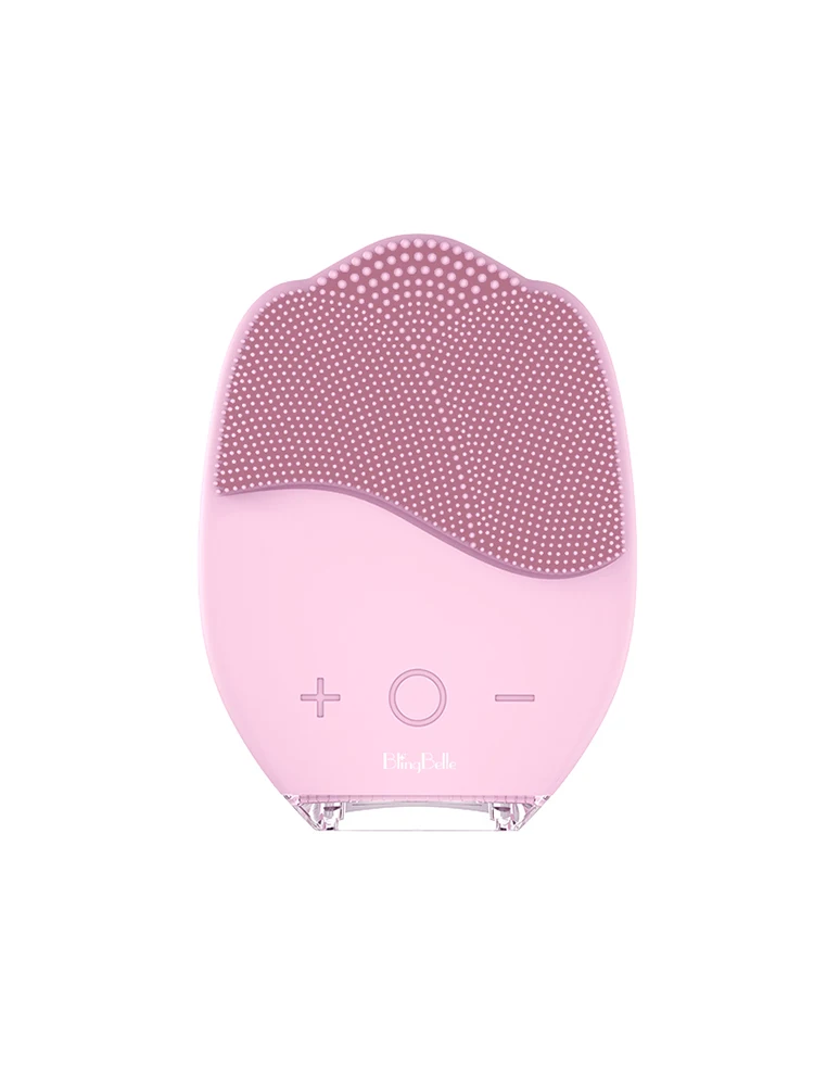Pink Щетка для очищения лица Щетка Blingbelle для очищения лица, электрическая водостойкая Очищающая щетка для лица, инструмент для удаления прыщей, Электрический массажер для лица - Цвет: Pink