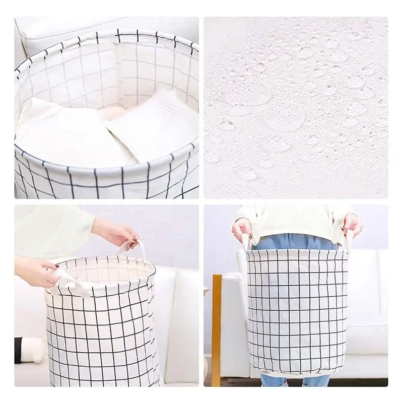 2021 New Super Large Laundry Basket With Drawstring Round Dirty Clothes Toys Folding Bucket Anti-dust Big Storage Barrel Hamper