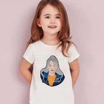

Billie Eilish print Pure cotton casual boy o-neck t shirts fashion kid tops Boy Girl T-shirt short sleeve Children tshirt 2020