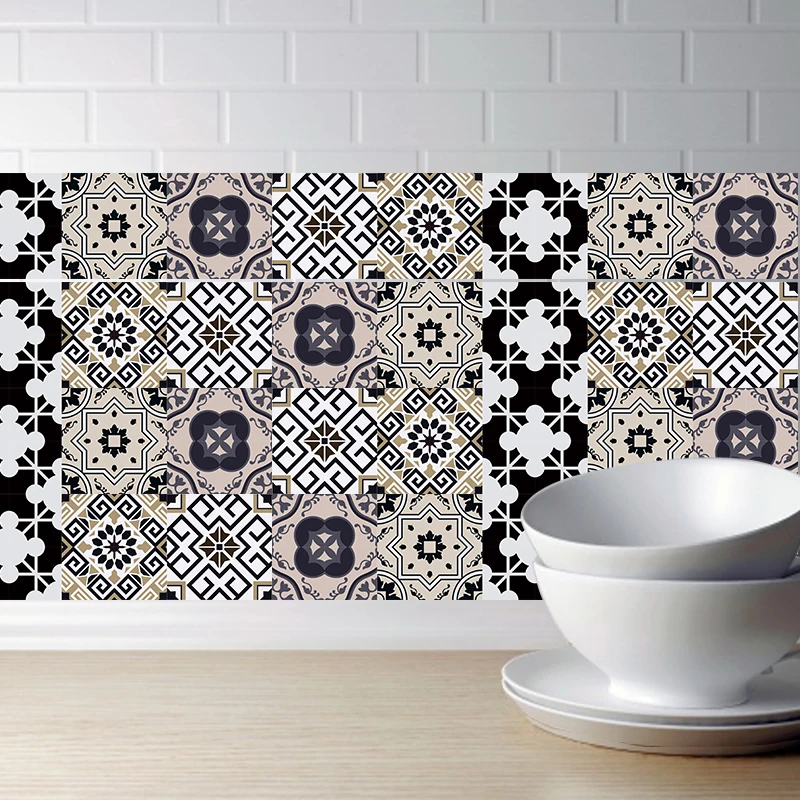 3D Арабский стиль ретро плитка пол стикер кухня ванная комната линия талии стены стикеры s самоклеющиеся виниловые водонепроницаемый плакат дома D