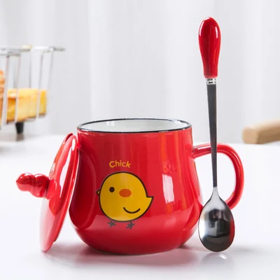 3D керамическая чашка с изображением совы, креативная кружка, чашка для кофе, молока, с крышкой, ложка, термостойкая кружка, подарок, 420 мл, забавные кружки, Rugrats CL1122202 - Цвет: I